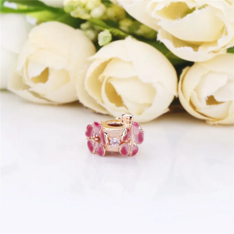 (bilde for) Pandora Rosa Ferskenblomst Klemmecharm - 788099CZ - Vis 3