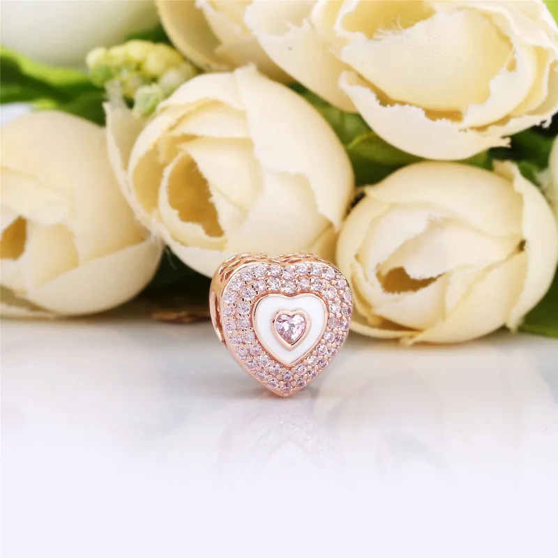 (bilde for) Pandora Rosa Pavéhjerte Charm - 788097NPR - Vis 2