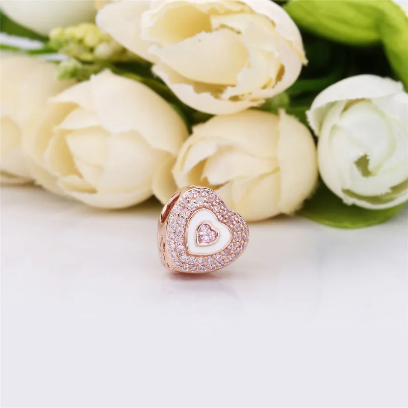 (bilde for) Pandora Rosa Pavéhjerte Charm - 788097NPR - Vis 3