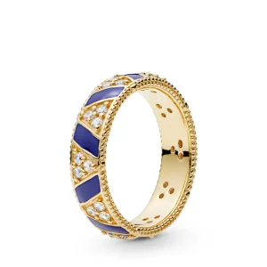 (bilde for) Pandora Shine ring with clear cubic zirconia and blue enamel - 168057CZ