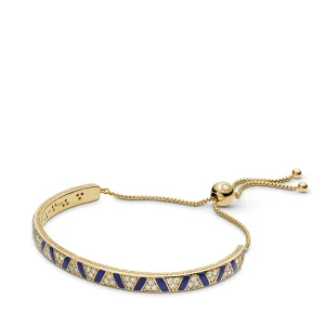 (bilde for) Pandora Shine sliding bracelet with clear cubic zirconia and blue enamel - 568051CZ