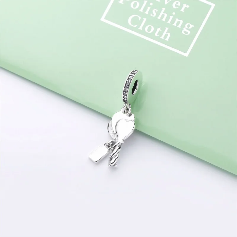 (bilde for) Pandora Sølvballonger dingler med klar cubic zirconia, glitrende sølv, rosa og r - Vis 4