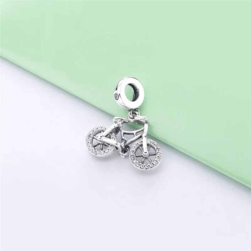 (bilde for) Pandora Sykkel sølv dingle med klare cubic zirconia - 797858CZ - Vis 3