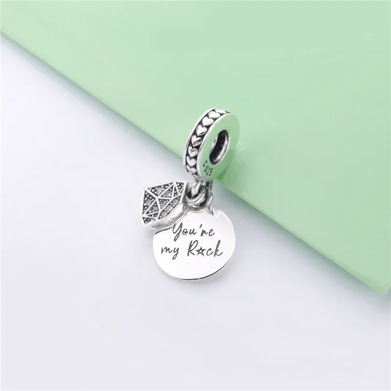 (bilde for) Pandora Youre my rock silver dingler med klare cubic zirconia - 798102CZ - Vis 3