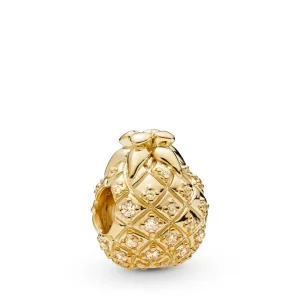 (bilde for) Pineapple Pandora Shine charm with golden coloured cubic zirconia - 767904CCZ
