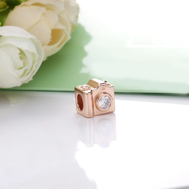 (bilde for) Camera PANDORA Rose charm with clear cubic zirconia - 787986CZ - Vis 2