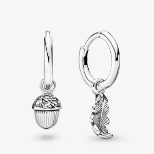 Pandora Acorn & Leaf Hoop øreringer - 298603C01 (bilde for) Pandora Acorn & Leaf Hoop øreringer - 298603C01
