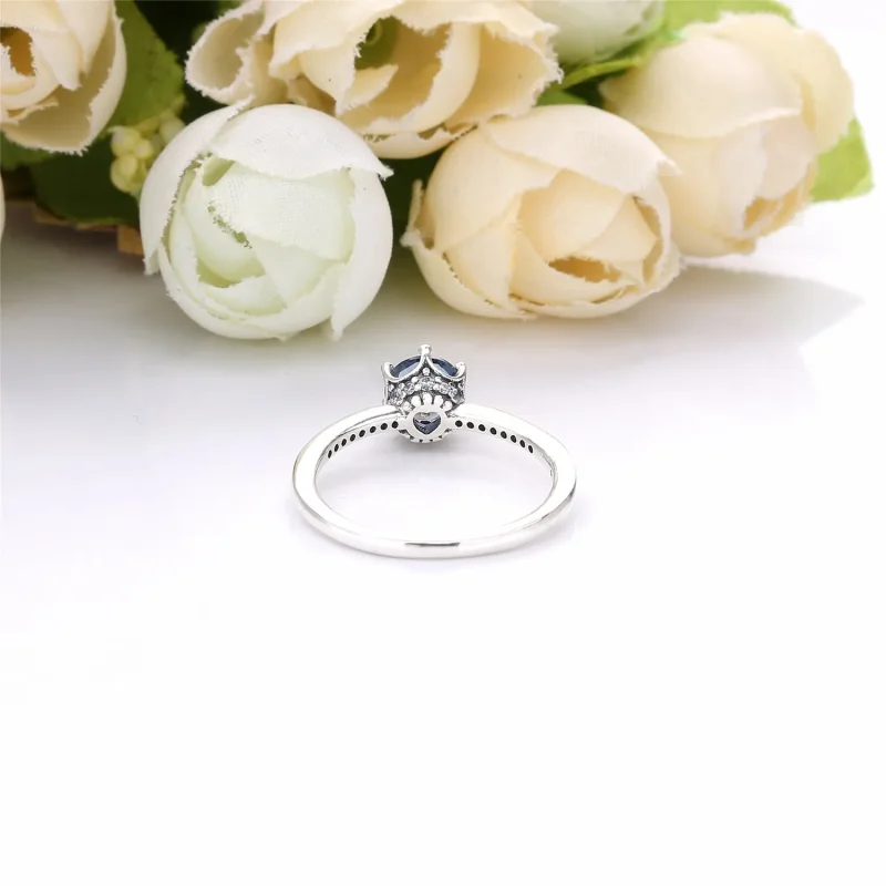(bilde for) Pandora Blue Sparkling Crown ring - 198289NSWB - Vis 3