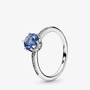 (bilde for) Pandora Blue Sparkling Crown ring - 198289NSWB