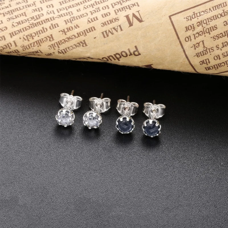 (bilde for) Pandora Blue Sparkling Crown Stud Earrings - 298311NMB - Vis 2