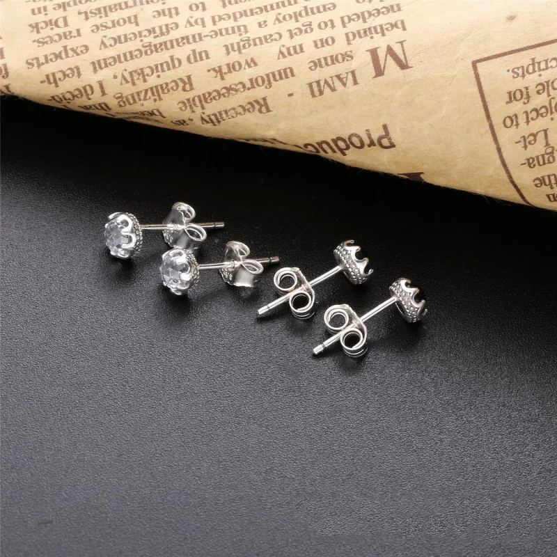 (bilde for) Pandora Clear Sparkling Crown øredobber - 298311CZ - Vis 2