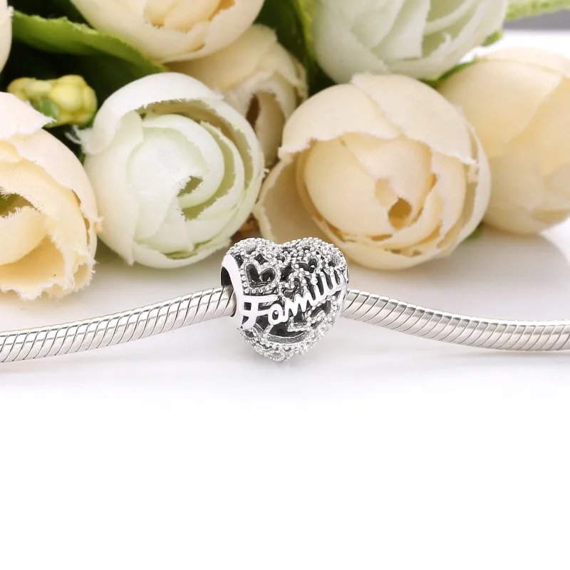 (bilde for) Pandora Family Heart Charm - 798571C00 - Vis 3