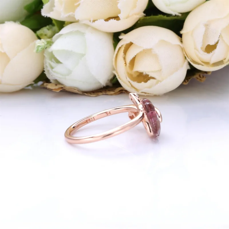 (bilde for) Pandora Pink Murano Glass Leaf ring - 188319PMU - Vis 4