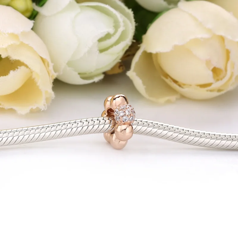 (bilde for) Pandora Polert og Pavé Sølvkuler Mellomledd Charm - 788310CZ - Vis 2