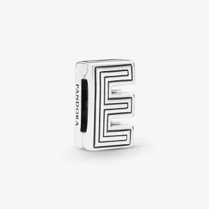 (bilde for) Pandora Reflexions bokstav E sølv clip charm - 798201
