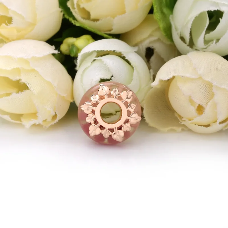 (bilde for) Pandora Rosa Muranoglass og Blader Charm - 788244 - Vis 4
