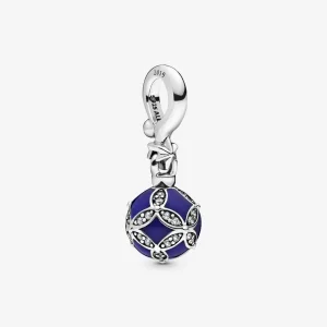 Pandora Blue Christmas Ornament hengende charm - 798512C01 (bilde for) Pandora Blue Christmas Ornament hengende charm - 798512C01