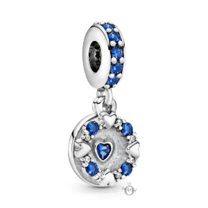 Pandora Blue Sparkling Hearts hengende charm - 798472C01 (bilde for) Pandora Blue Sparkling Hearts hengende charm - 798472C01