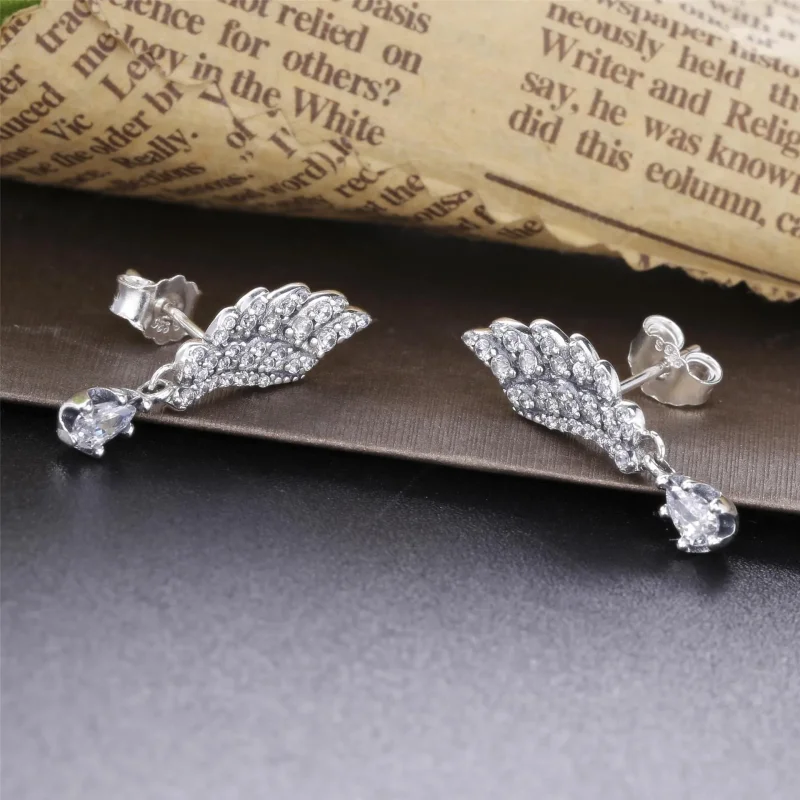 (bilde for) Pandora Dangling Angel Wing øredobber - 298493C01 - Vis 3