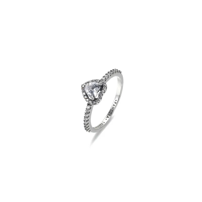 (bilde for) Pandora Elevated Heart ring - 198421C01 - Vis 5
