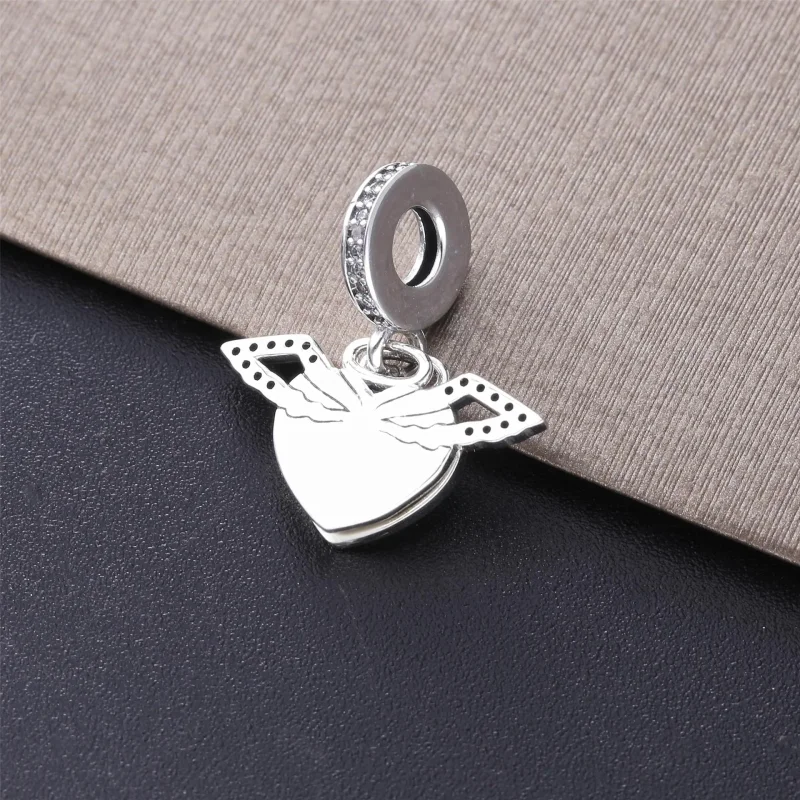(bilde for) Pandora Pavé Heart & Angel Wings halskjede - 398505C01-45 - Vis 3