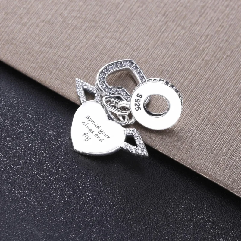 (bilde for) Pandora Pavé Heart & Angel Wings halskjede - 398505C01-45 - Vis 4