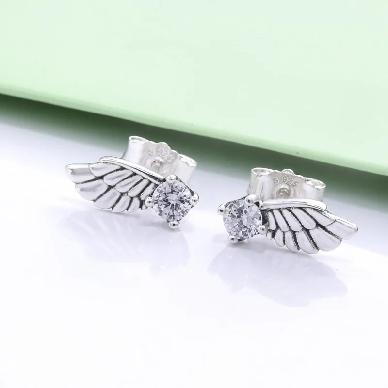 (bilde for) Pandora Sparkling Angel Wing øredobber - 298501C01 - Vis 2