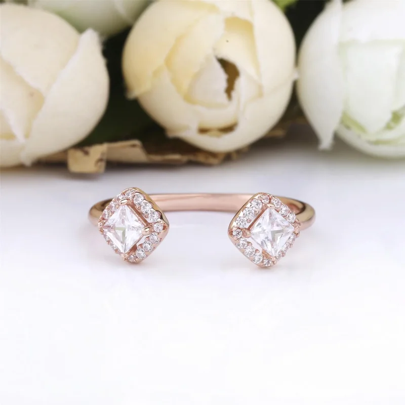 (bilde for) Pandora Square Sparkle åpen ring - 188506C01 - Vis 2
