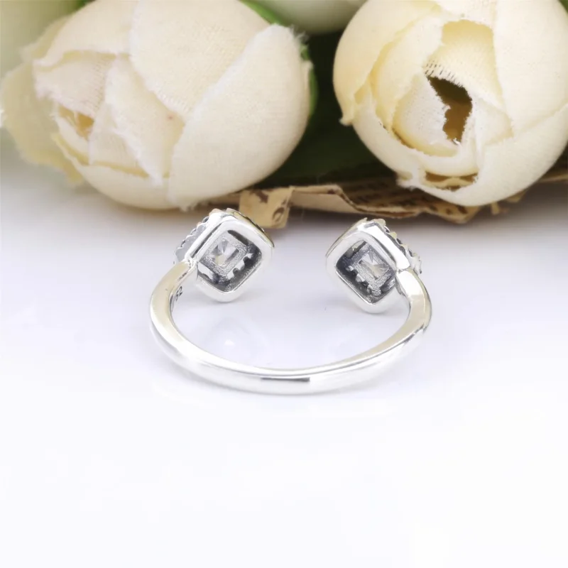 (bilde for) Pandora Square Sparkle åpen ring - 198506C01 - Vis 3