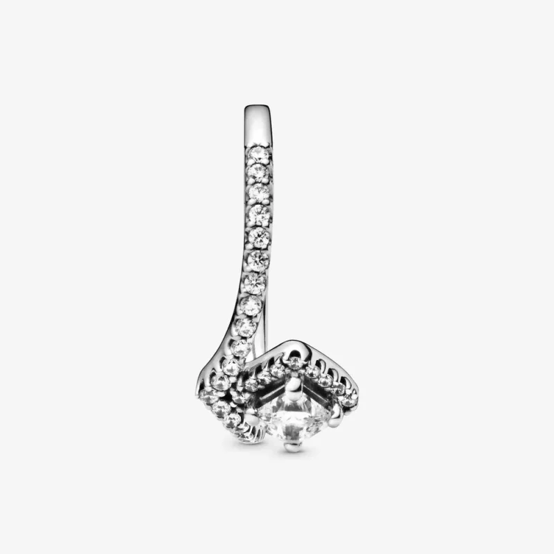 (bilde for) Pandora Square Sparkle Wishbone ring - 198420C01 - Vis 2