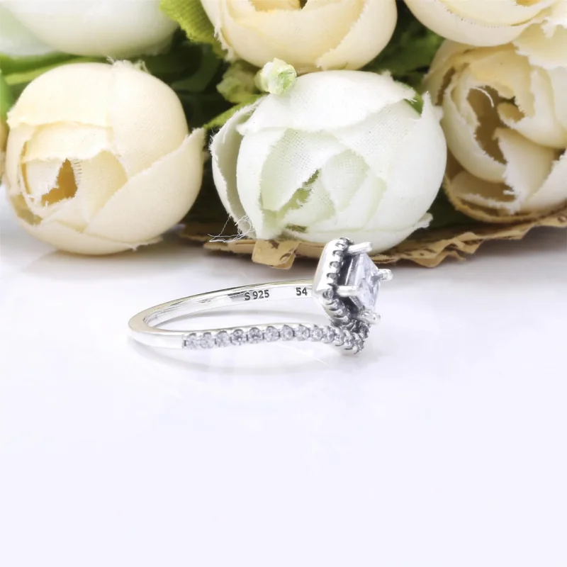 (bilde for) Pandora Square Sparkle Wishbone ring - 198420C01 - Vis 4