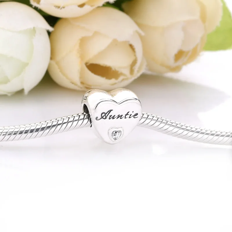 (bilde for) Pandora Auntie Love Heart charm - 798261CZ - Vis 2