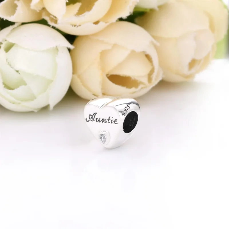 (bilde for) Pandora Auntie Love Heart charm - 798261CZ - Vis 3