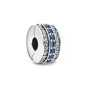 (bilde for) Pandora Blå og Klar Pavé klemmecharm - 798480C01