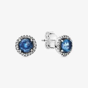 (bilde for) Pandora Blue Round Sparkle øredobber - 296272C01