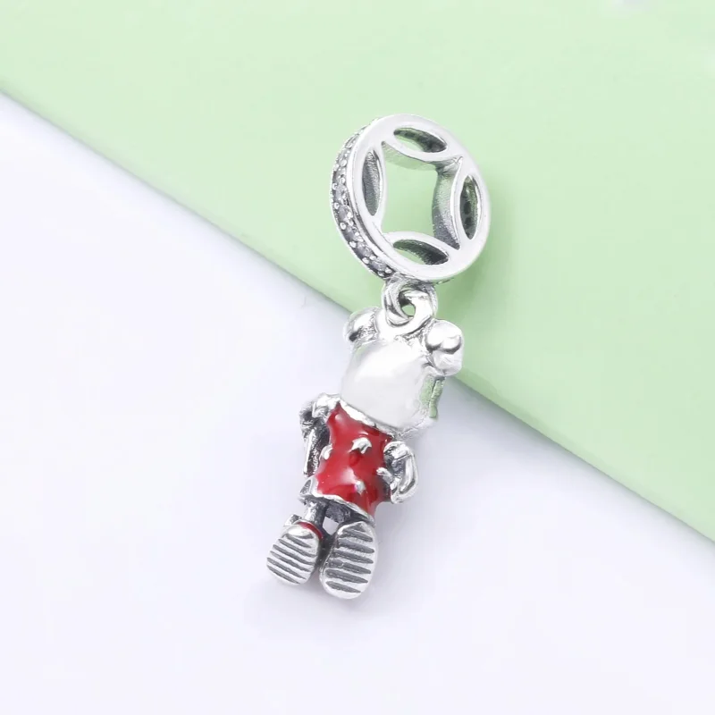 (bilde for) Pandora Disney Minnie sterlingsølv dingler med klare cubic zirconia, rød og glit - Vis 3