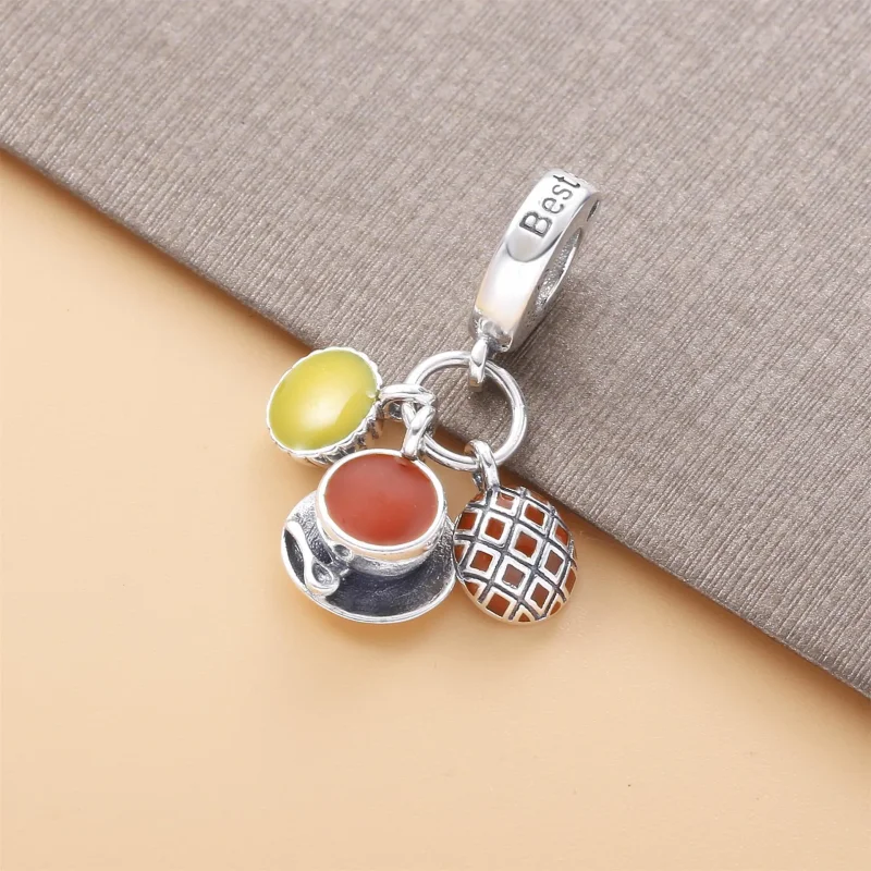 (bilde for) Pandora Egg Tart, Milk Tea & Pineapple Bun hengende charm - 798355ENMX - Vis 2