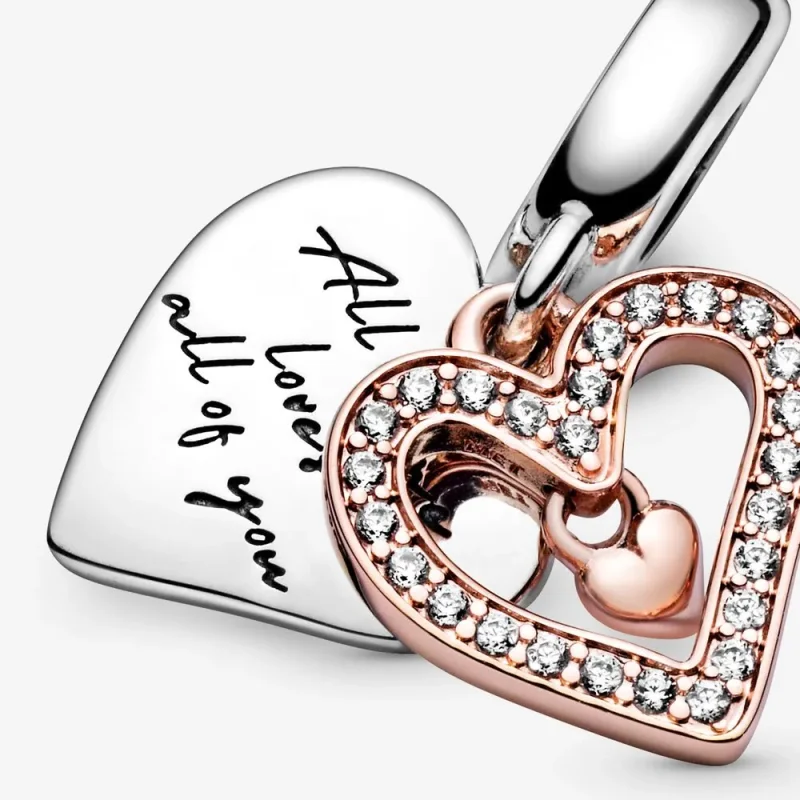 (bilde for) Pandora Funklende Frihånd Hjerteformet Hengende Charm - 788693C01 - Vis 3