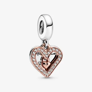 (bilde for) Pandora Funklende Frihånd Hjerteformet Hengende Charm - 788693C01