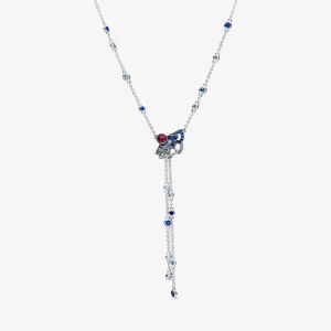 (bilde for) Pandora Blå og Rosa Vifte Y-halskjede - 398183SRUMX-45