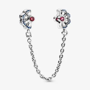 (bilde for) Pandora Blå og Rose Vifte Sikkerhetskjedeklemme Charm - 798163SRUMX