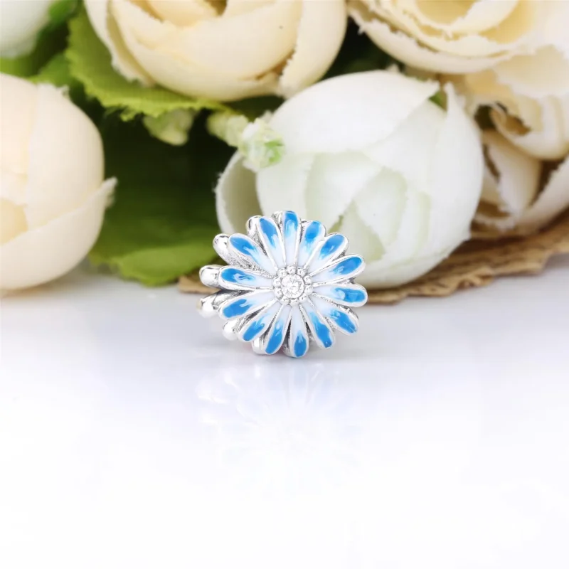 (bilde for) Pandora Blå Prestekrage Charm - 798775C01 - Vis 3