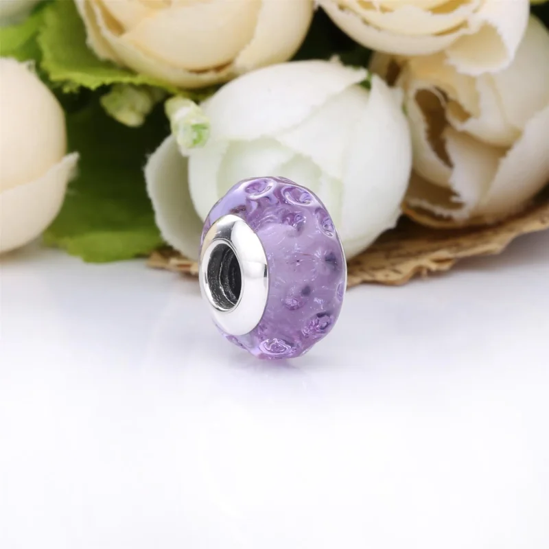 (bilde for) Pandora Bølgende Lavendel Muranoglass Charm - 798875C00 - Vis 3