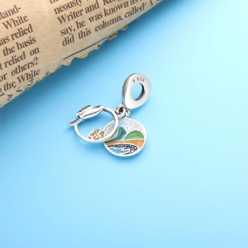 (bilde for) Pandora Brasil Strand og Papegøye Hengende Charm - 798919C01 - Vis 3