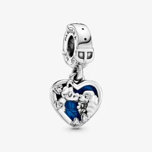 (bilde for) Pandora Disney Lady and the Tramp dingler i sterlingsølv med klare cubic zirconia og skimrende blå emalje - 798634C01