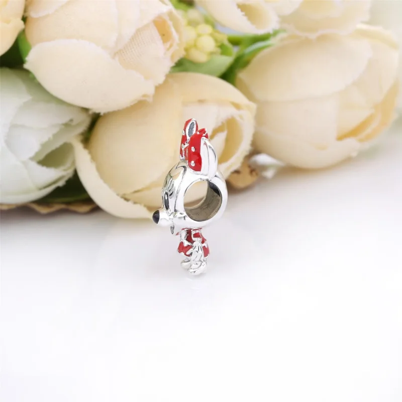 (bilde for) Pandora Disney Minni Mus Prikket Kjole og Sløyfe Charm - 798880C02 - Vis 3