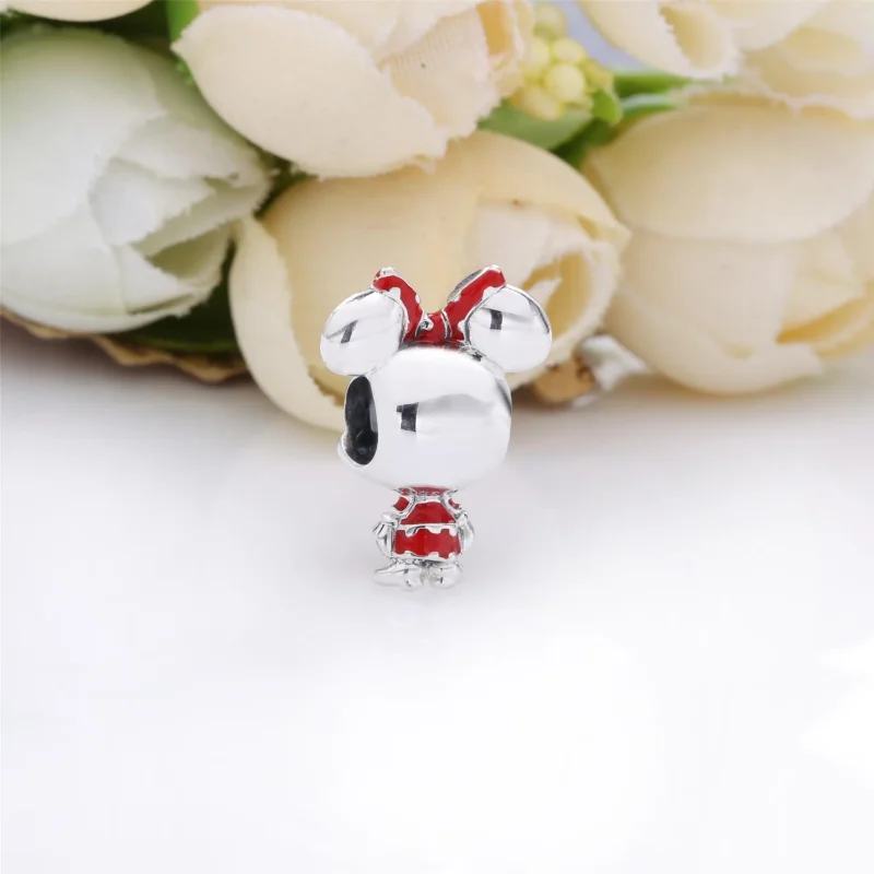 (bilde for) Pandora Disney Minni Mus Prikket Kjole og Sløyfe Charm - 798880C02 - Vis 4