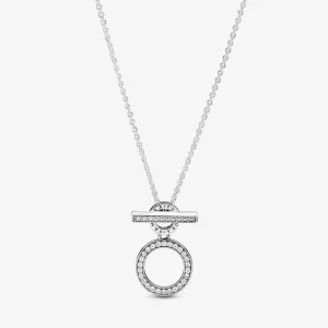 (bilde for) Pandora Dobbel Ring T-bar Halskjede - 399039C01