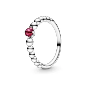 (bilde for) Pandora Flammende rød Sølvkuleprydet Ring - 198867C02