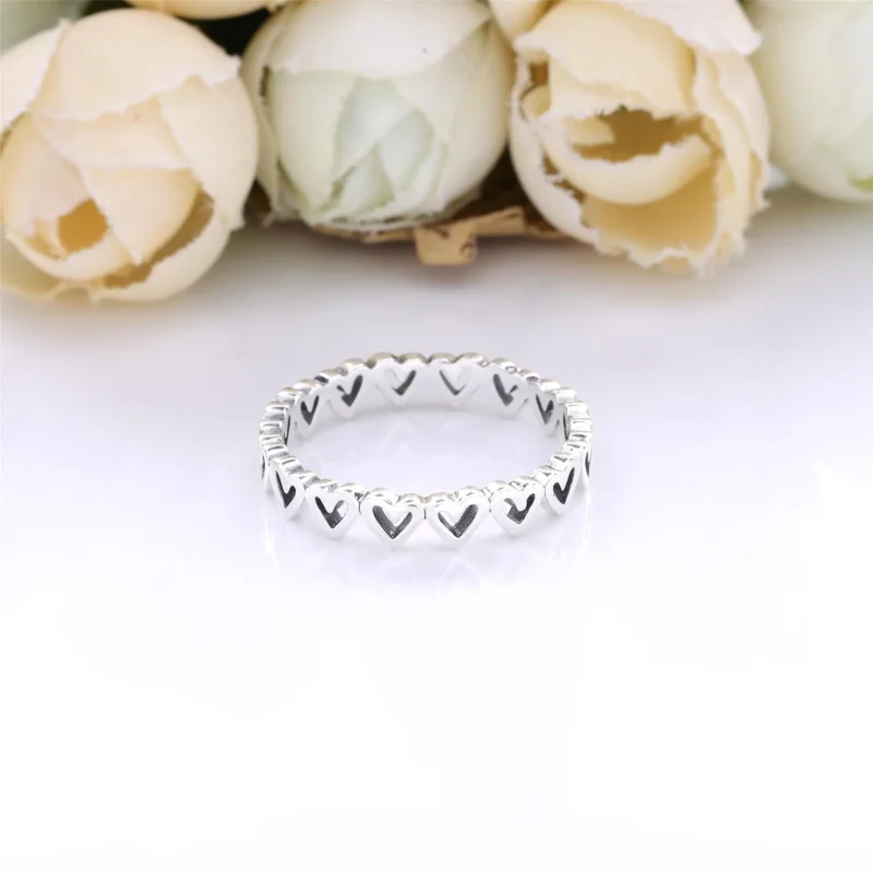 (bilde for) Pandora Frihånd Hjerter Ring - 198696C00 - Vis 3